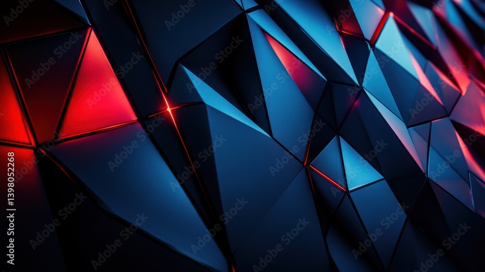 Obraz premium Abstract geometric wall with dynamic lighting effects