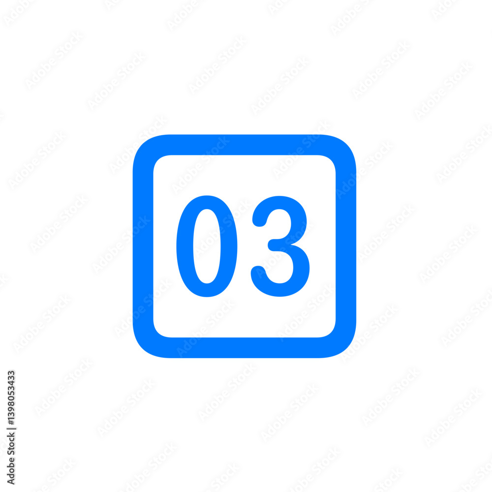Double Three Square Outline Icon Double Three Square Outline Icon