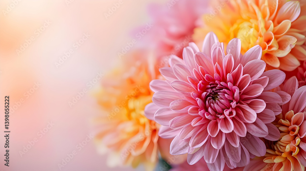 Close Up Of Pink And Orange Flowers Bouquet Close Up Of Pink And Orange Flowers Bouquet