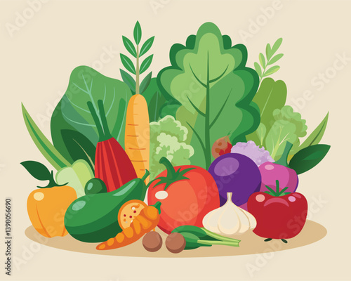 Vibrant Vegetable Still Life. A Colorful Celebration of Fresh Produce