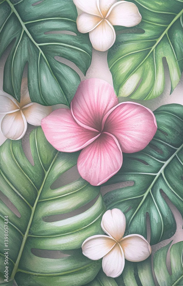 Obraz premium pink plumeria flower