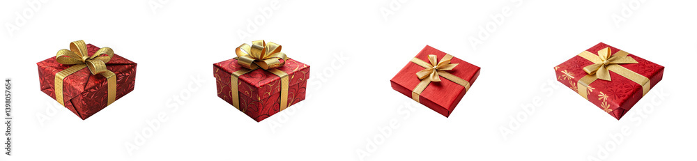 Obraz premium Gift wrapping event celebration collection. Cut out png set