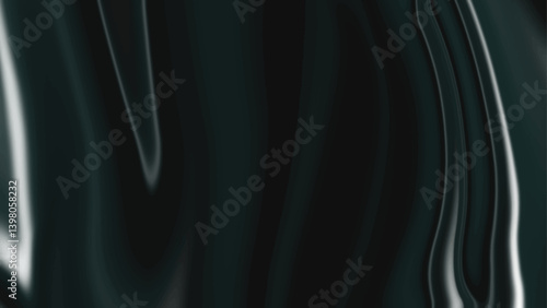 Mysterious digital waves with liquid motion. Elegant velvet green fabric with satin shine.