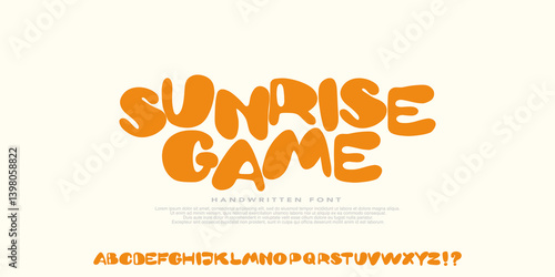 Playful cartoon Font, funky typeface Uppercase,children's artwork, creative alphabet font, birthday invitations, playful branding, and carnival typography. Vector illustration