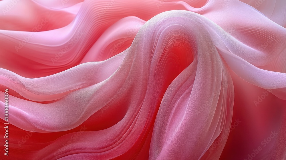 Fototapeta premium Flowing, abstract, pink fabric