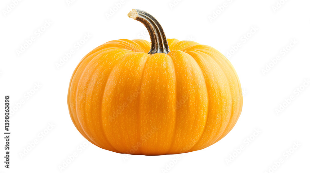 Fototapeta premium Vibrant Pumpkin Isolated on White - Eye-catching Autumn Concept for Creative Projects