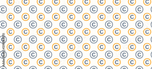 seamless pattern with circle C and copyright pattrent 
