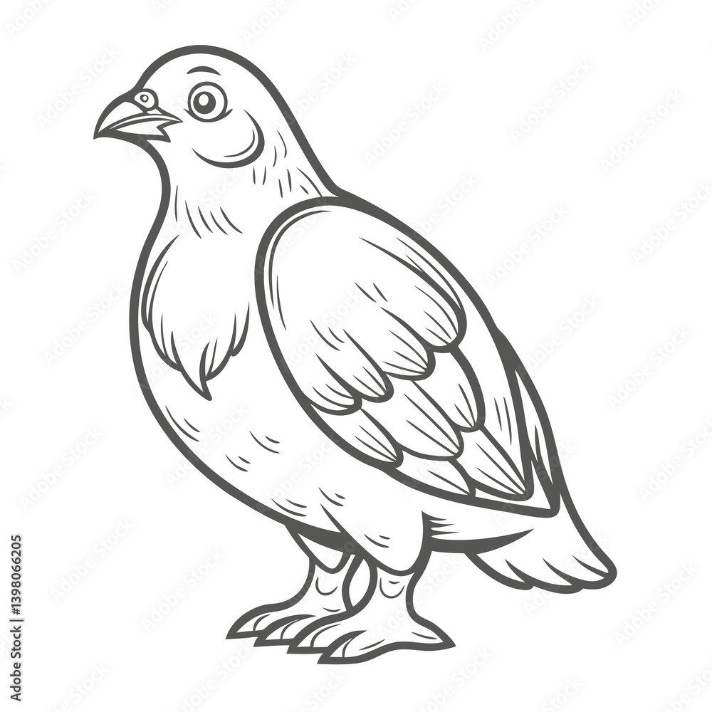 Fototapeta premium Outline Drawing of a Ptarmigan Bird