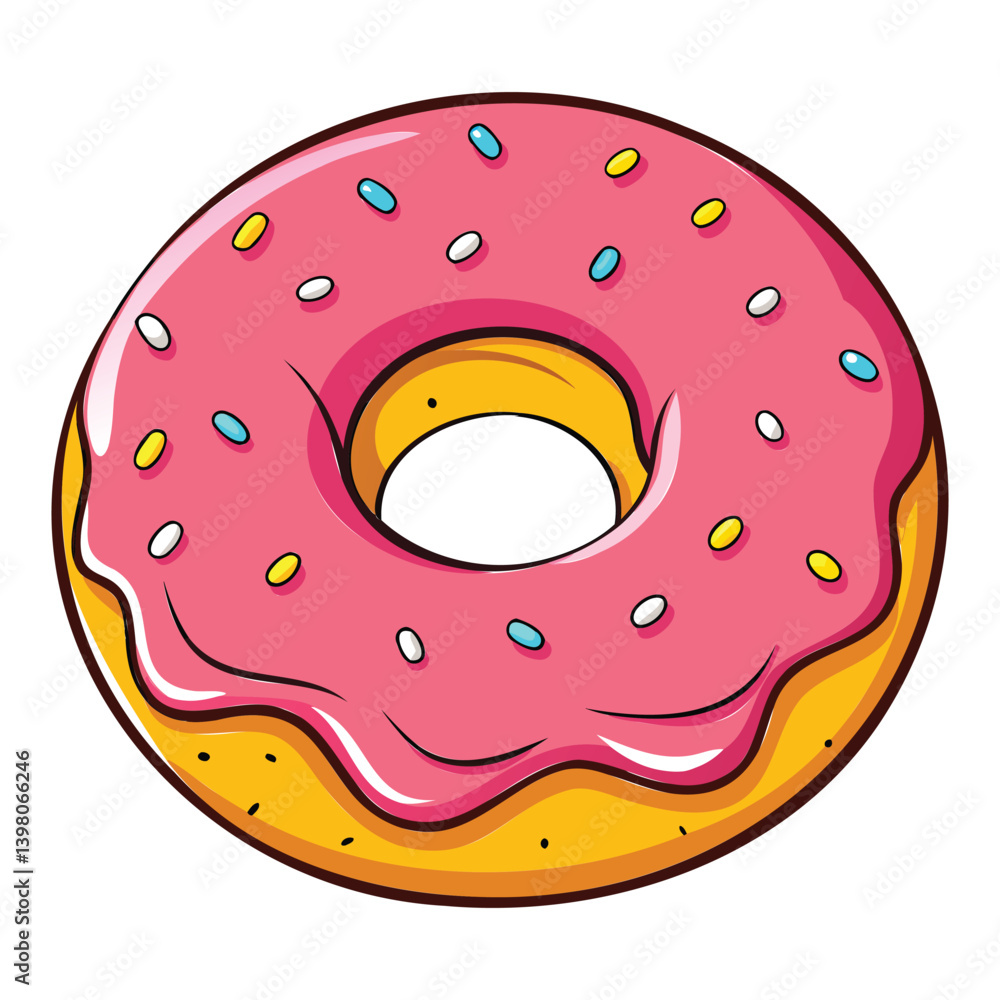 Donut with Sprinkles Illustration Donut with Sprinkles Illustration