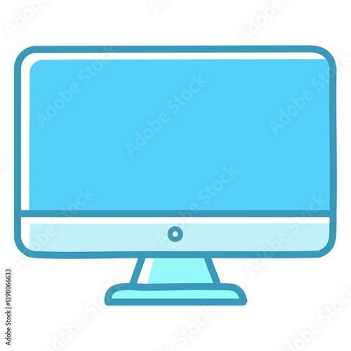 lcd monitor isolated on white background. Computer monitor 