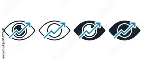 Growth chart vision icon. Illustration vector