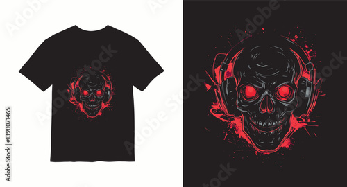 Graffiti skull graphic vector t-shirt design