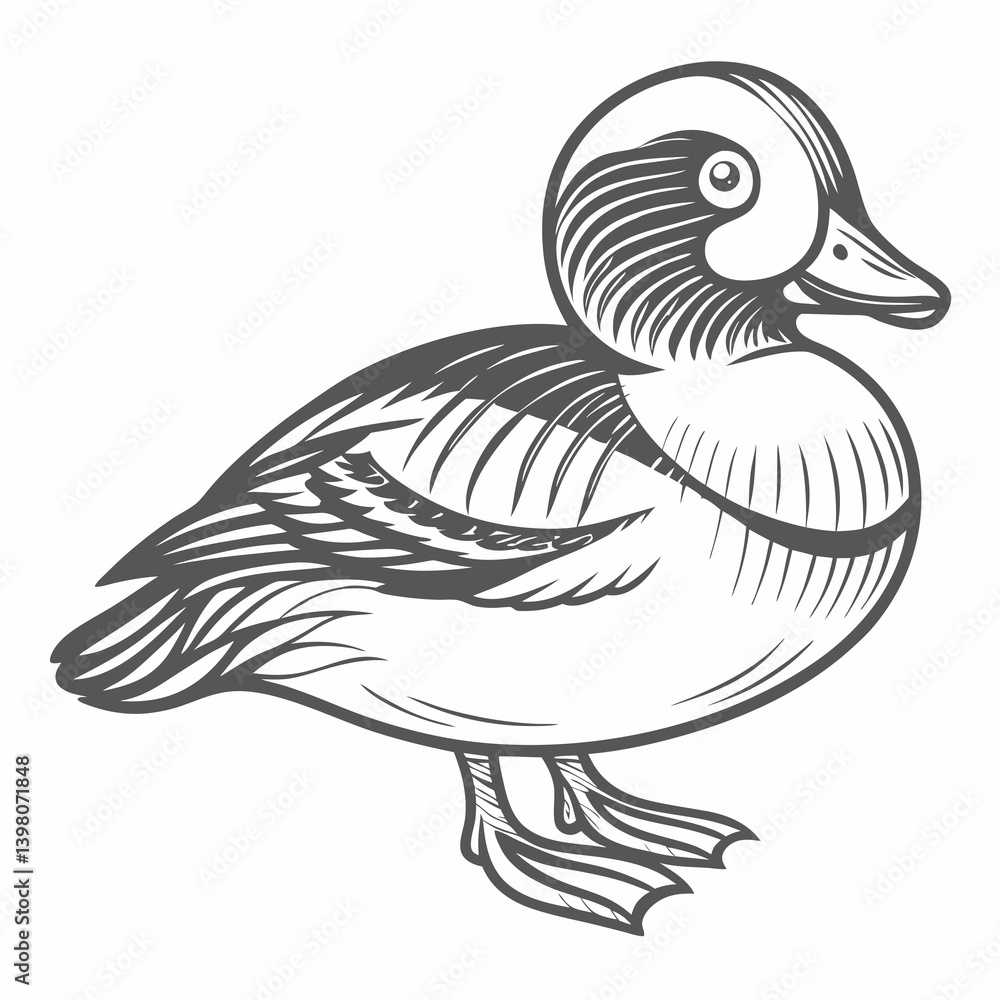 Fototapeta premium Common Goldeneye Duck Vector Illustration