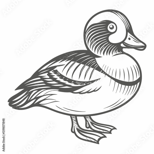 Common Goldeneye Duck Vector Illustration