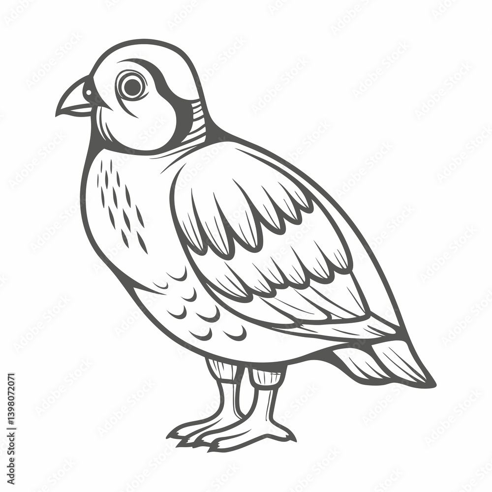 Chukar Partridge Line Art Illustration Chukar Partridge Line Art Illustration