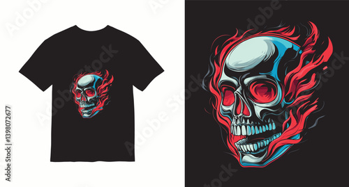 Graffiti skull graphic vector t-shirt design
