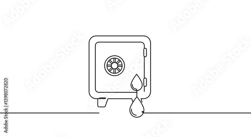 Safebox with a leaking water drop