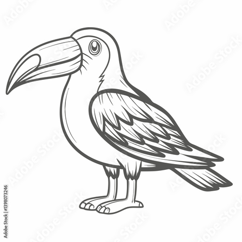 Black Skimmer Bird Outline Illustration