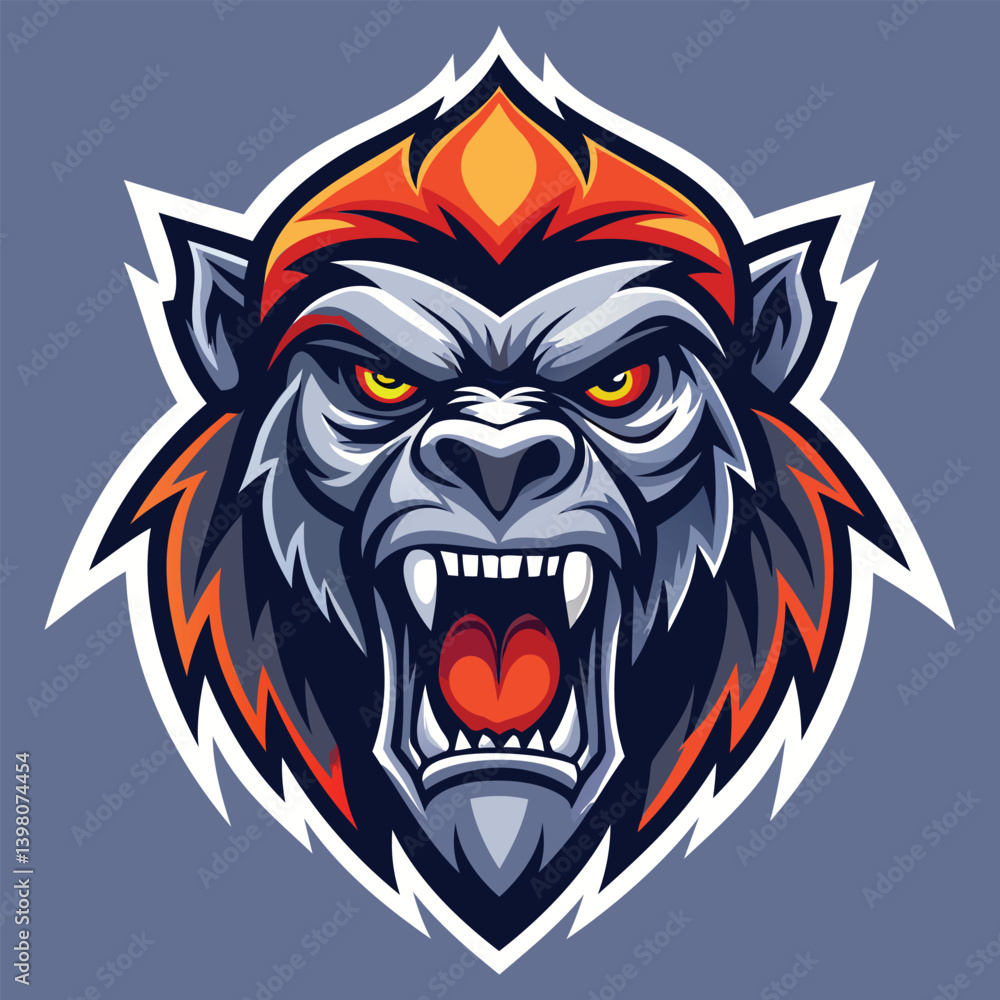 Fototapeta premium Fierce Gorilla Head Logo