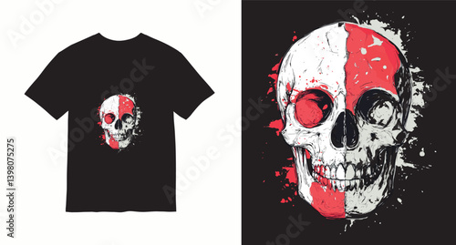 Graffiti skull graphic vector t-shirt design