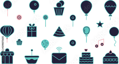 Wallpaper Mural events and celebratons stroke icon collections Torontodigital.ca