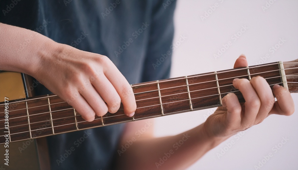 Obraz premium Fingers playing a guitar strings