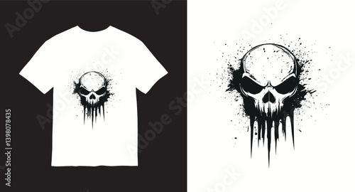 Graffiti skull graphic vector t-shirt design
