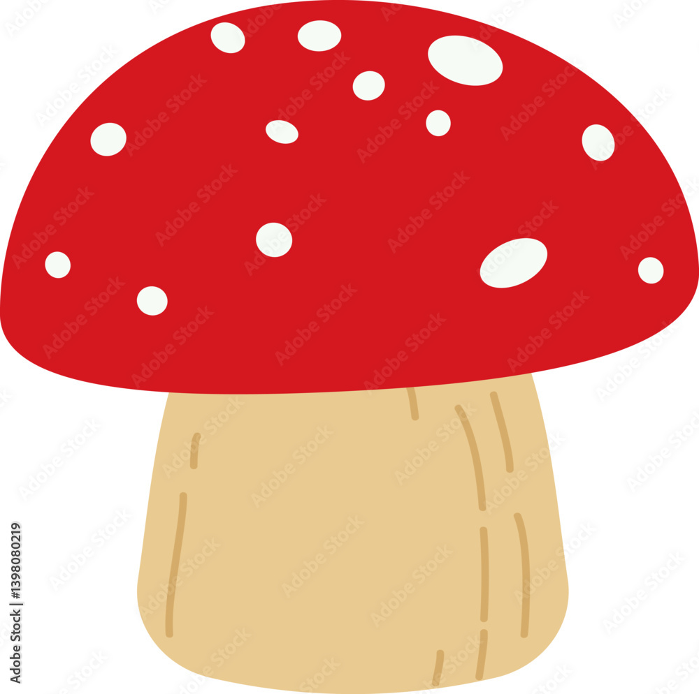 Mushroom vector illustration. Amanita Muscaria Mushroom vector illustration. Amanita Muscaria