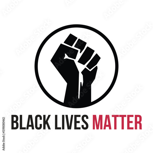 vector illustration of a hand, fist black lives matter