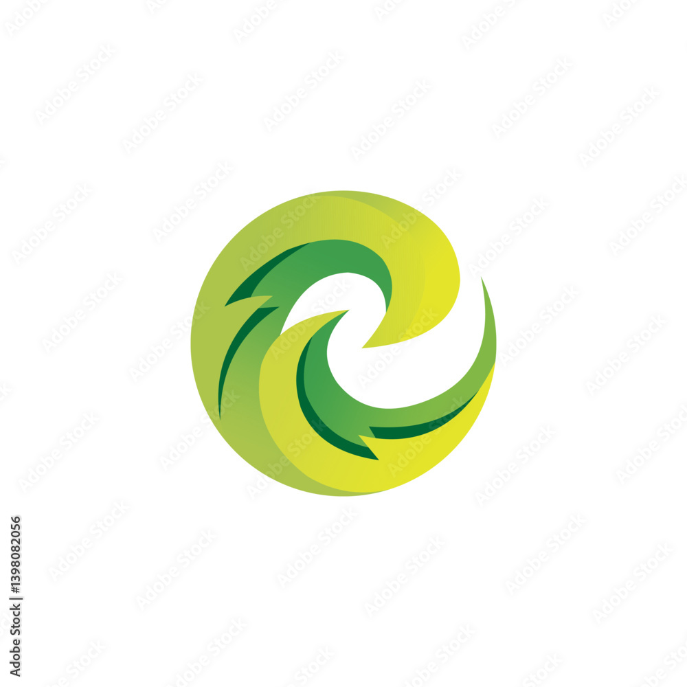 Abstract Green and Yellow Circular Logo Design Abstract Green and Yellow Circular Logo Design