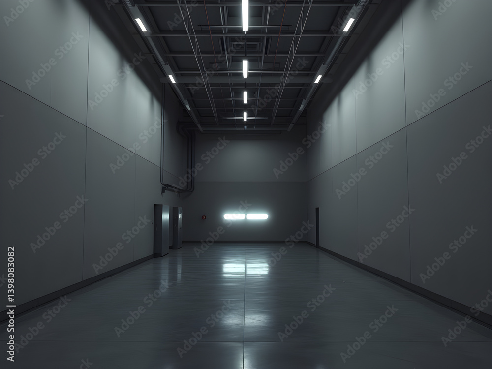 Obraz premium liminal space factory interior, 3d render