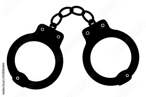Handcuffs crime silhouette vector design isolated on transparent background