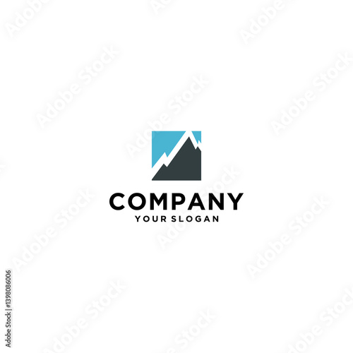 Abstract Mountain Peak Logo Design