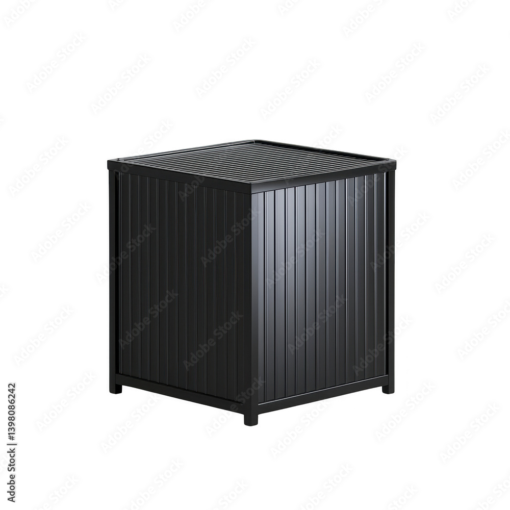 sleek, modern black metal storage box with ribbed design, perfect for organizing spaces. Its minimalist style and sturdy construction make it ideal for both indoor and outdoor use sleek, modern black metal storage box with ribbed design, perfect for organizing spaces. Its minimalist style and sturdy construction make it ideal for both indoor and outdoor use