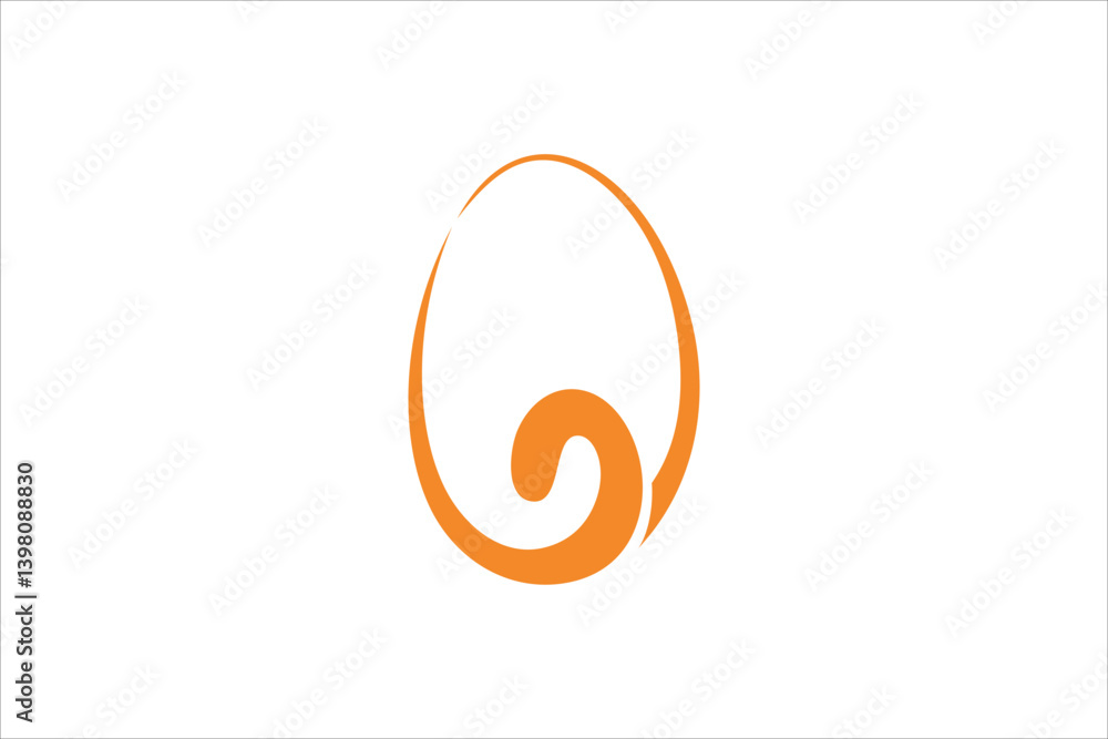 Abstract Orange Egg Shape Design on White Background Abstract Orange Egg Shape Design on White Background