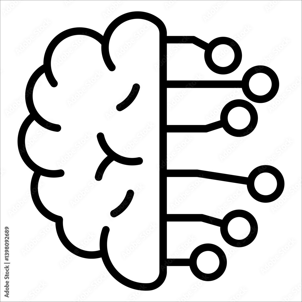 Brain Simple Icon Vector Illustration Concept Brain Simple Icon Vector Illustration Concept