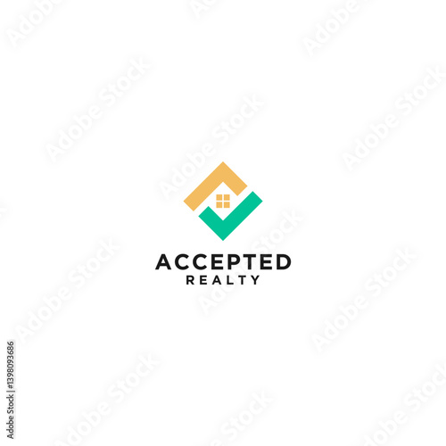 Abstract Teal and Gold Real Estate Logo