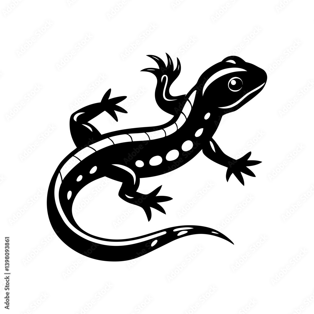 Naklejka premium Salamander silhouette vector