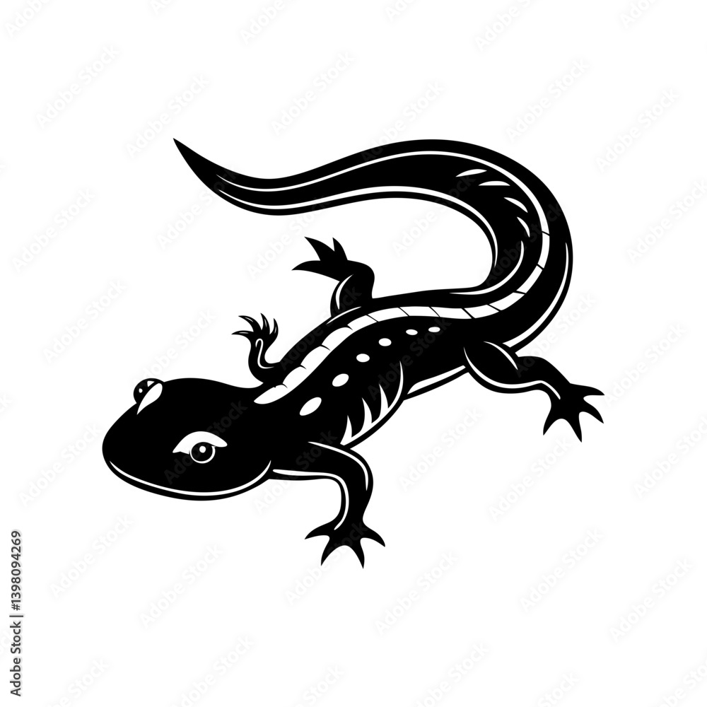 Obraz premium Salamander silhouette vector