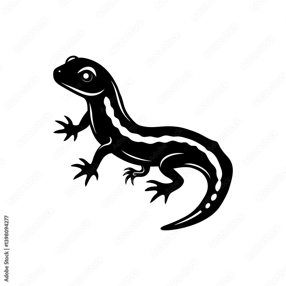 Obraz premium Salamander silhouette vector
