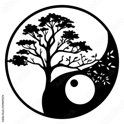 Yin Yang Tree of Life Symbol Harmony Balance Nature