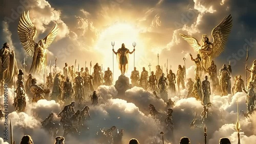 Gods Assembly: Celestial Gathering of Divine Beings