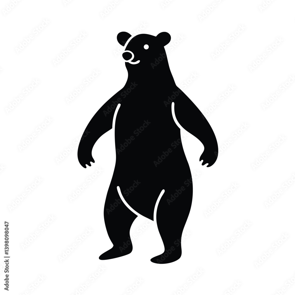 Obraz premium bear standing on two legs vector art silhouette