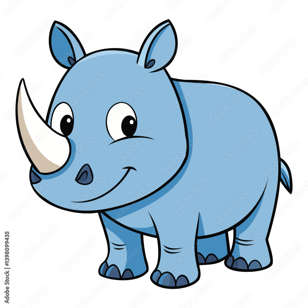 Naklejka premium Powerful Rhino Illustration Design