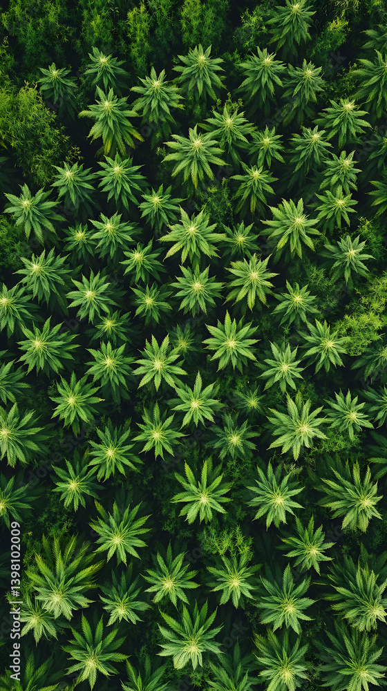 Aerial View of Cannabis Plants Aerial View of Cannabis Plants
