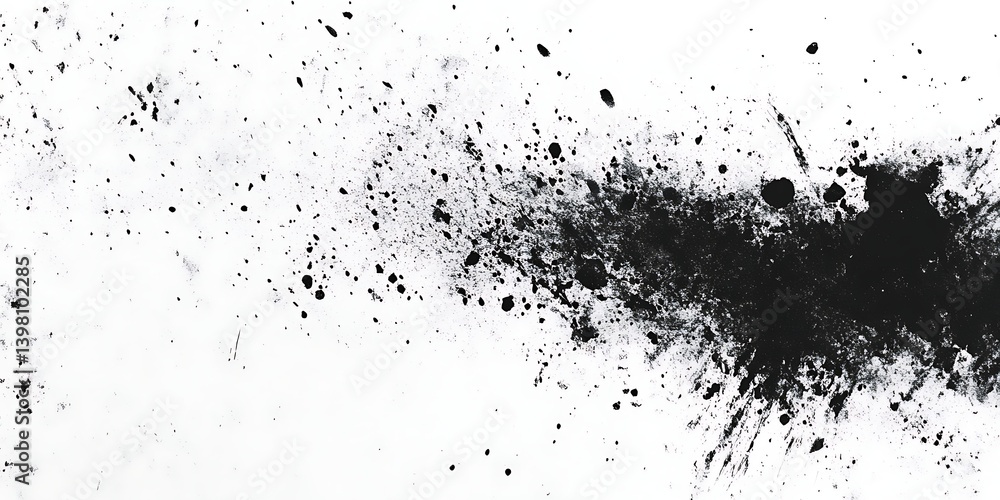 Fototapeta premium Abstract Black Ink Splash on White Background