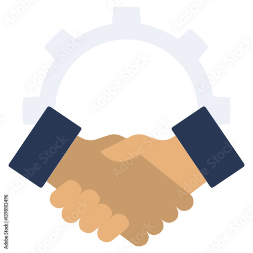 Job Agreement Flat Icon, Handshake Icon, Solid Color Flat Icon Symbol