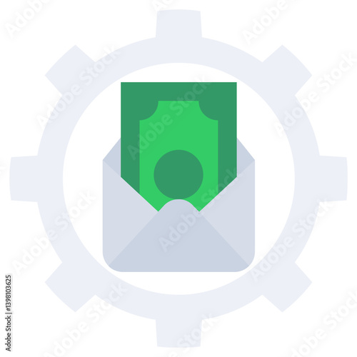 Paycheck Flat Icon, Solid Color Flat Icon Symbol