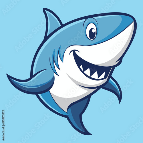Cute Shark Cartoon Illustration Design