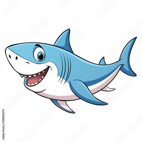 Cute Shark Cartoon Illustration Design